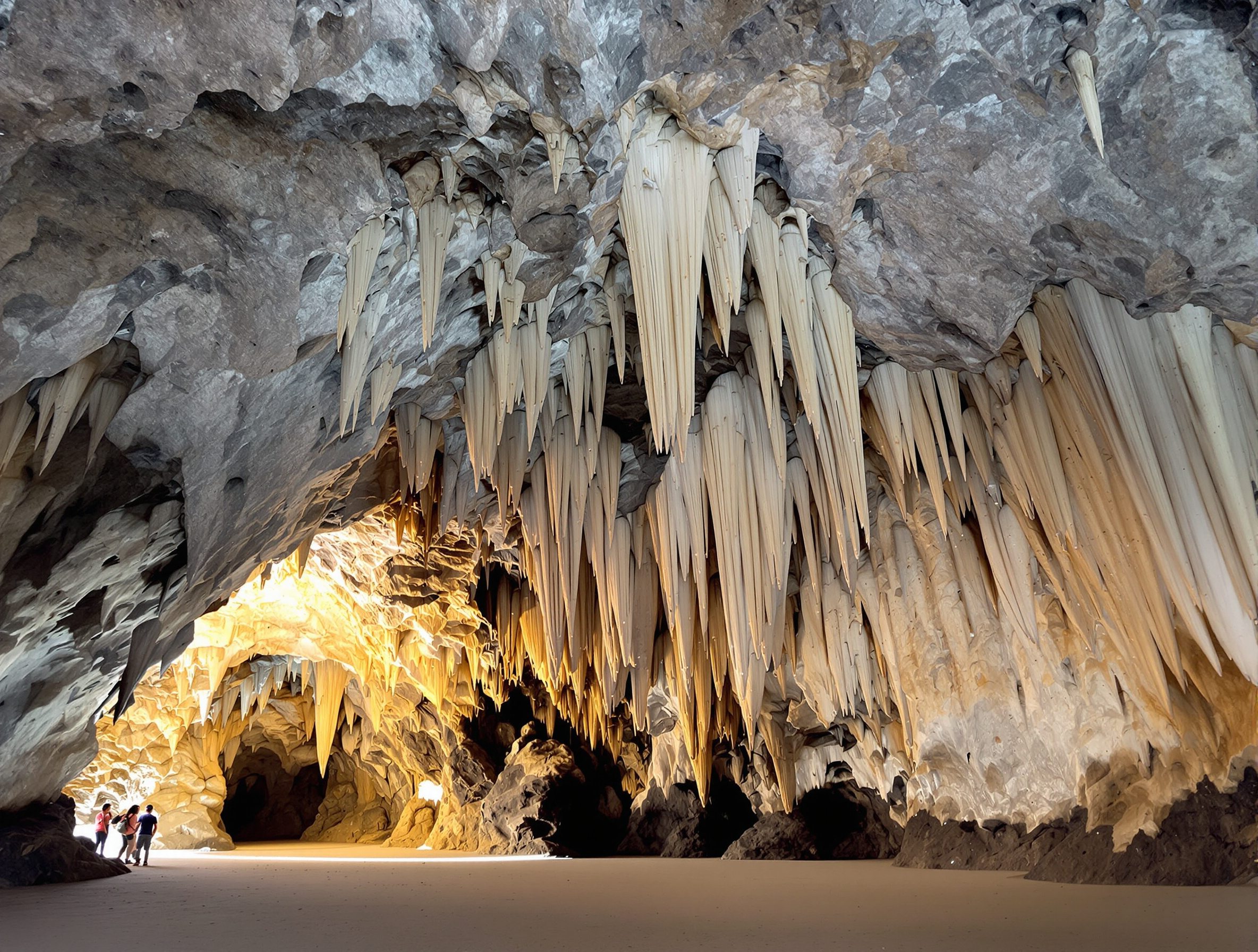 Kalksteinhöhle in der Halong Bay Vietnam mit natürlichem Lichteinfall